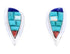 Multicolor Turquoise Inlay Sterling Silver Post Earrings AW71299